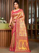 Silk Rani Pink Traditional Wear Weaving Saree